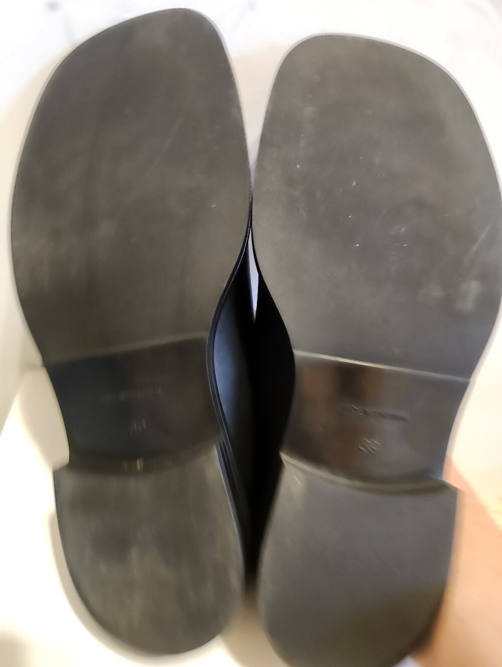 COS Black Square Toe Chunky Leather Shoes Sz.9/39 Ret.$189 Made in Portugal - Picture 9 of 10